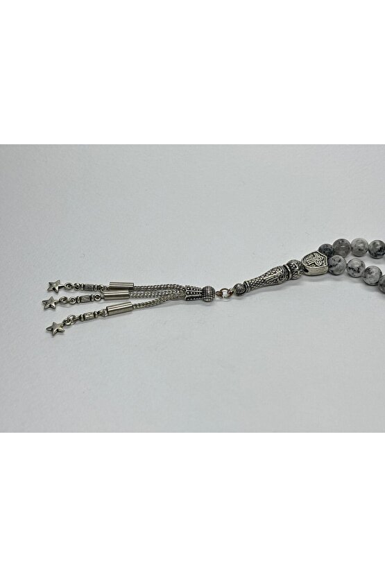 DOĞAL GRİ JASPER DOĞALTAŞ TESBİH