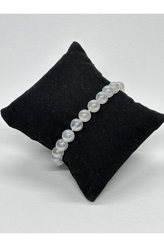 BEYAZ AYNALI AKİK DOĞALTAŞ BİLEKLİK