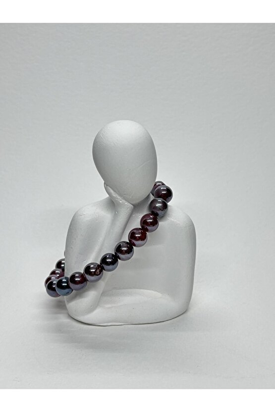 BORDO AYNALI AKİK DOĞALTAŞ BİLEKLİK