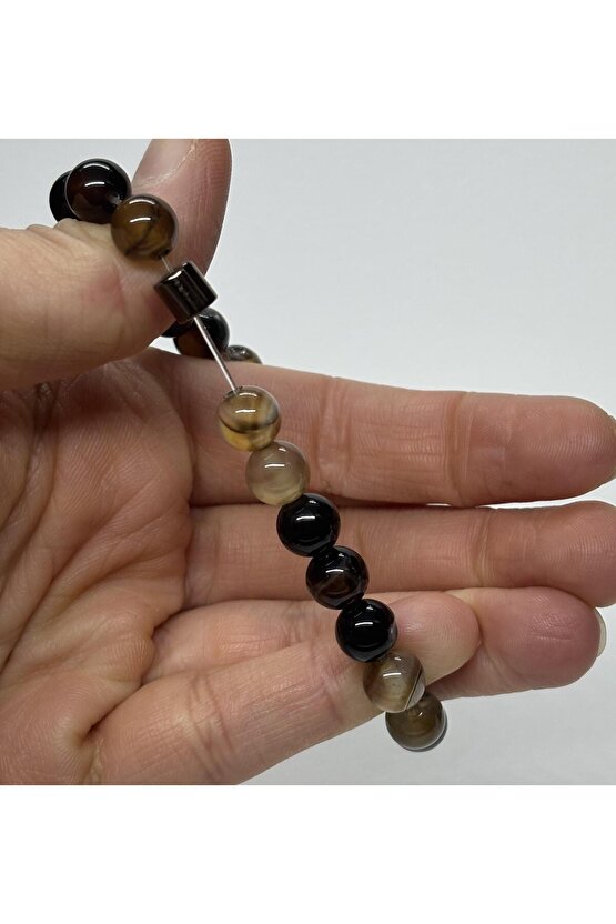 KAHVE AKİK DOĞALTAŞ BİLEKLİK