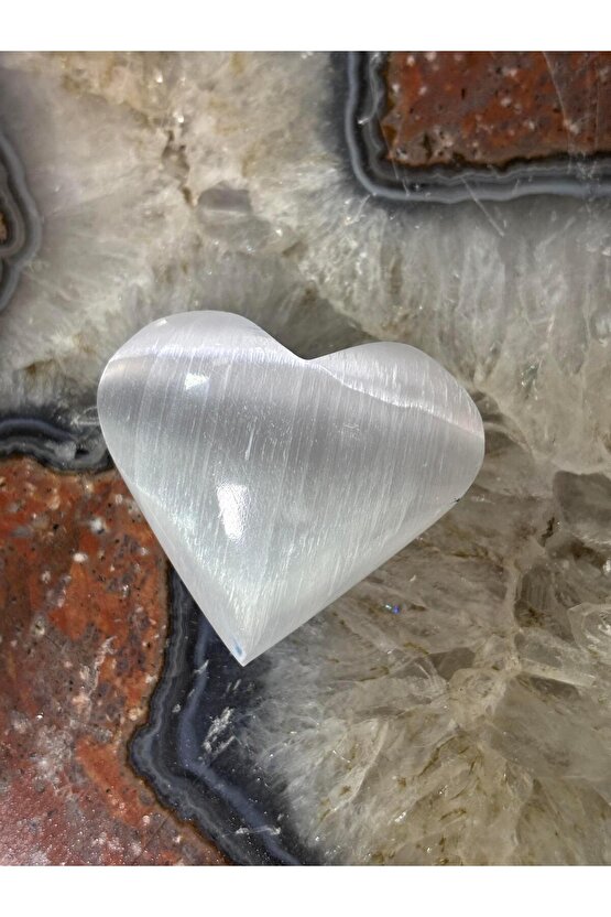 SELENİT KALP DOĞALTAŞ 1 ADET