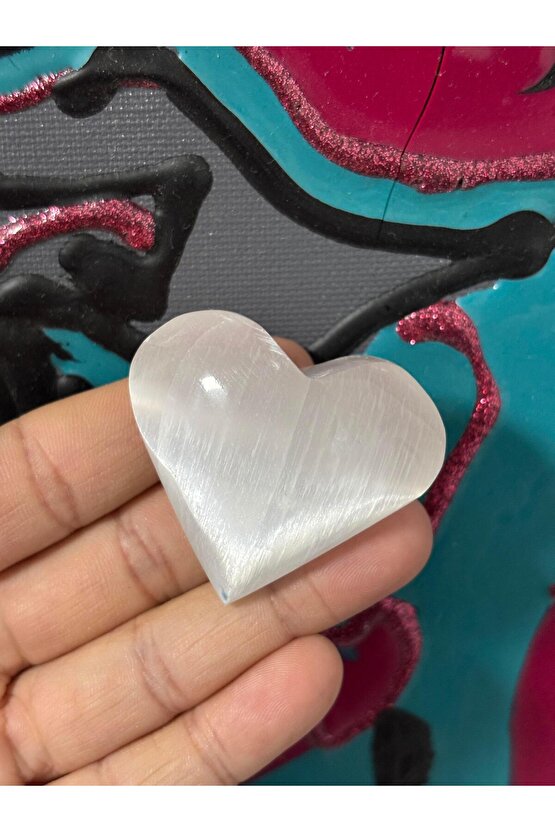 SELENİT KALP DOĞALTAŞ 1 ADET