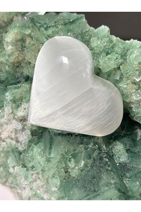 SELENİT KALP DOĞALTAŞ 1 ADET