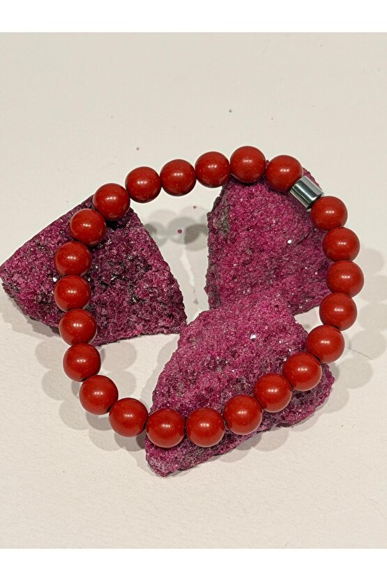 Zinobar (Zinober) Doğaltaş bileklik (8mm)