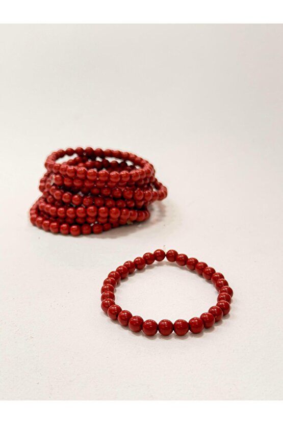 Zinobar (Zinober) Doğaltaş bileklik (6mm)