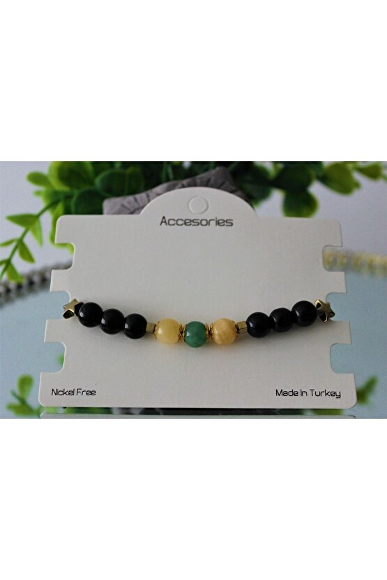 Gerçek Doğal Taş-şifa Aventerun Ve Kalsit Bileklik -başarı Kariyer Cesaret