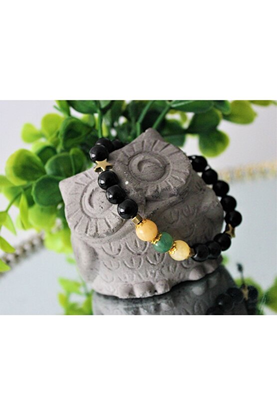 Gerçek Doğal Taş-şifa Aventerun Ve Kalsit Bileklik -başarı Kariyer Cesaret