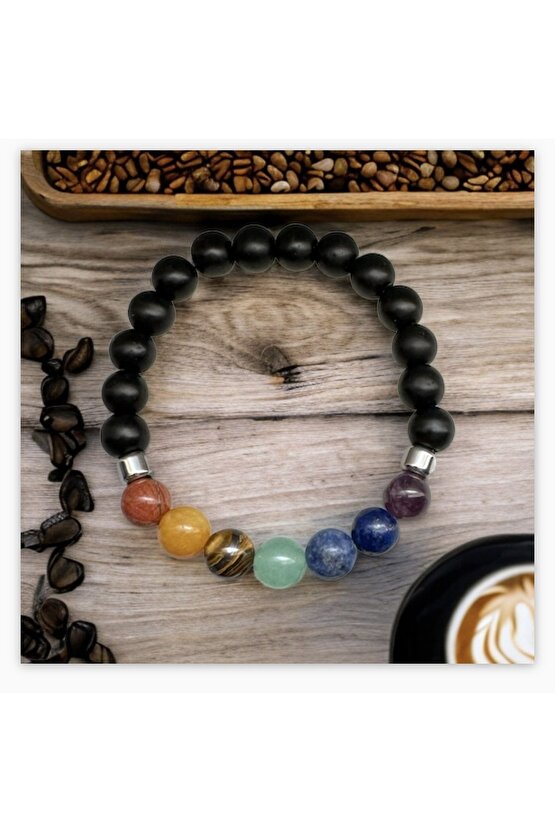 7 Çakra Doğaltaş Bileklik , Enerji , El Yapımı 7’li Çakra Bileklik