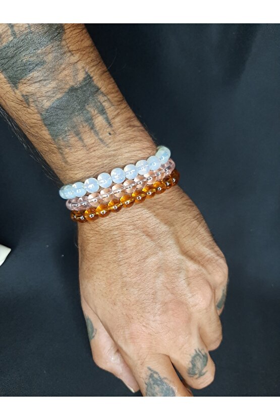 3’lü Cam Boncuk Bileklik Seti – 3 Al Az Öde Fırsatı Unisex