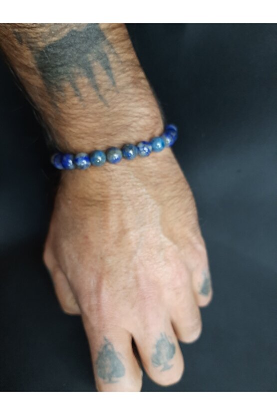 Lapis Lazuli Doğaltaşı Bileklik Şık Tasarım Unisex