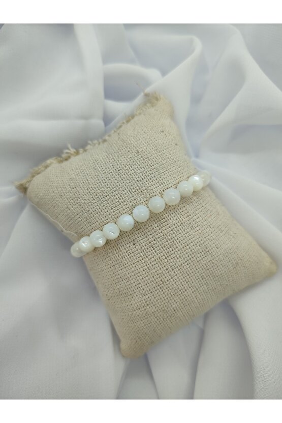 Beyaz Sedef Doğal Taş Bileklik