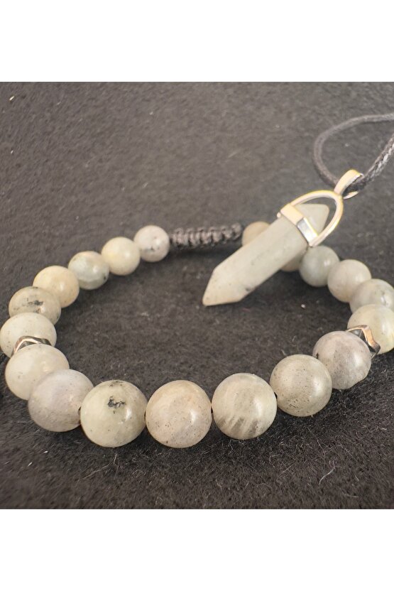 Doğaltaş Labradorit kolye+bileklik seti