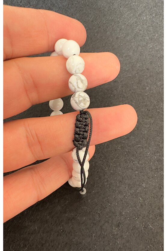 Havlit taşı örme klipsli bileklik