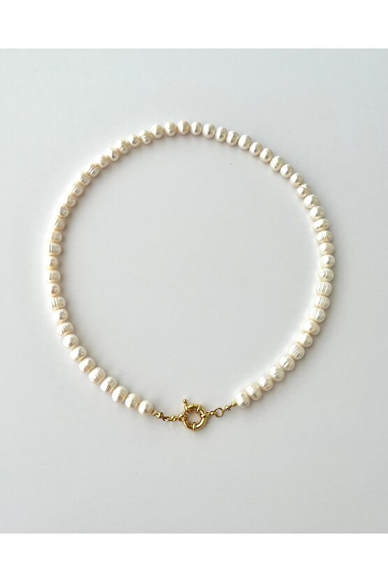 Harmonia – Gerçek İnci & Gemici Düğümlü Kolye - 50cm