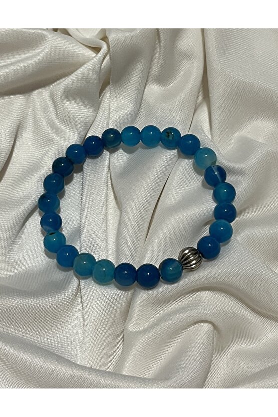 Mavi Akik Bileklik – Huzur ve İletişim Taşı