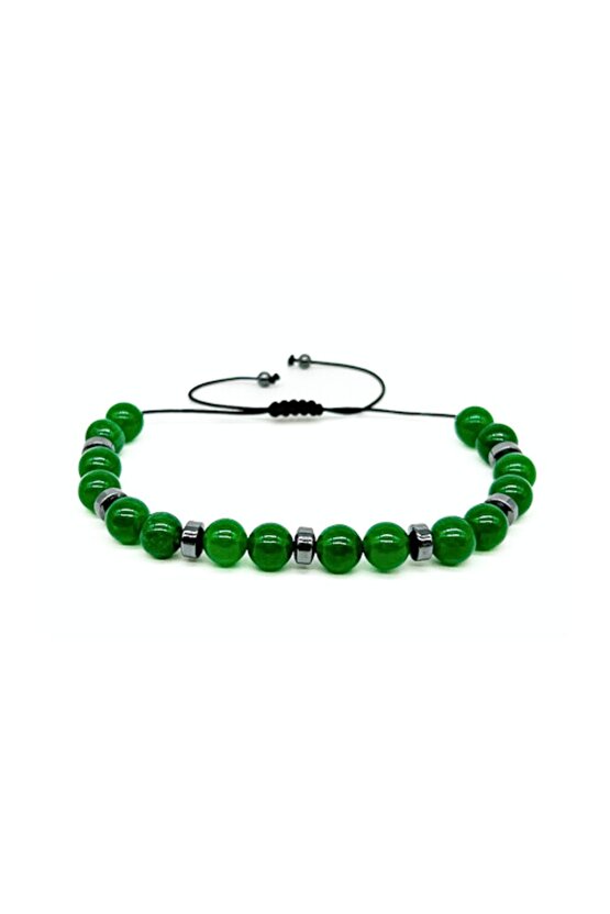 Yeşil Akik Ve Hematit Bileklik