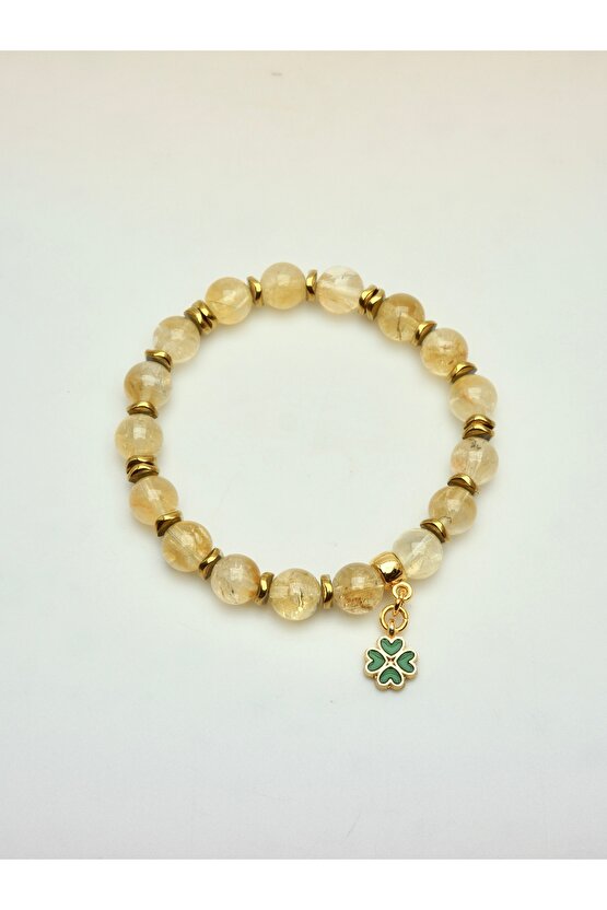 SİTRİN GERÇEK DOĞALTAŞ BİLEKLİK ( BOLLUK, BEREKET, PARA, ÖZGÜVEN, ÖZSEVGİ ) 8mm