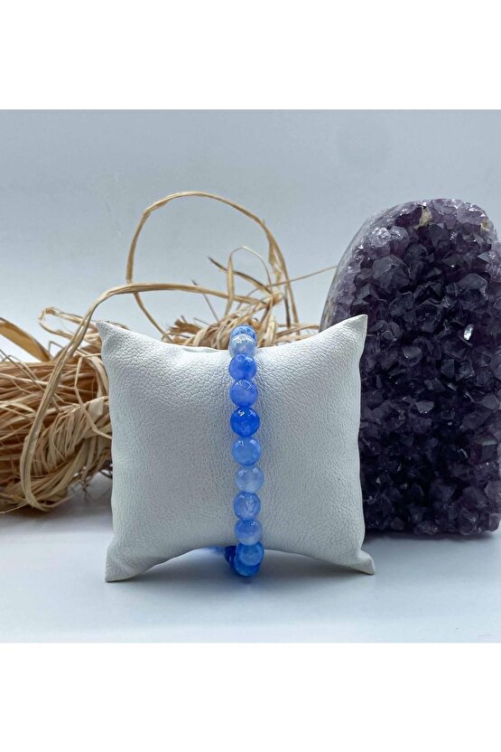 Akik Doğal Taş Bileklik 8 Mm Küre Faset Kesim