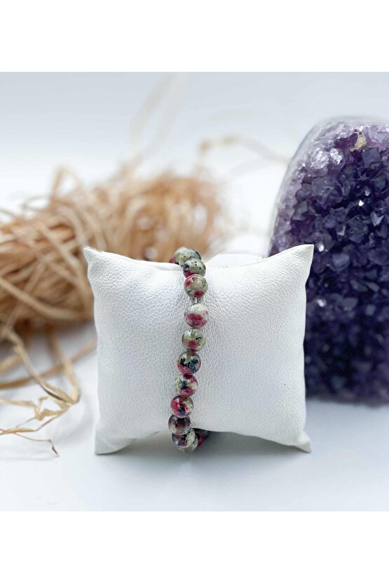 Jasper Doğal Taş Bileklik 8 Mm Küre Kesim