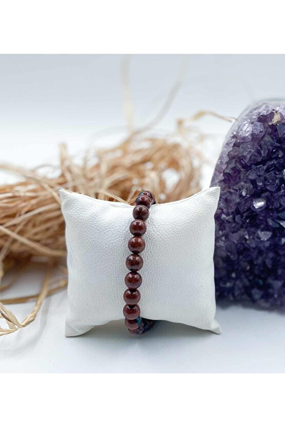 Jasper Doğal Taş Bileklik 8 Mm Küre Kesim