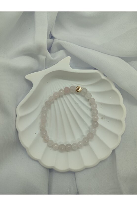 Pembe Kuvars Doğal Taş Bileklik