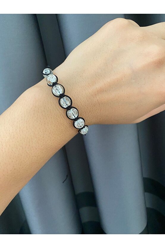 Doğal Taş Unisex Makrome Örgü Necef Taşı Bileklik