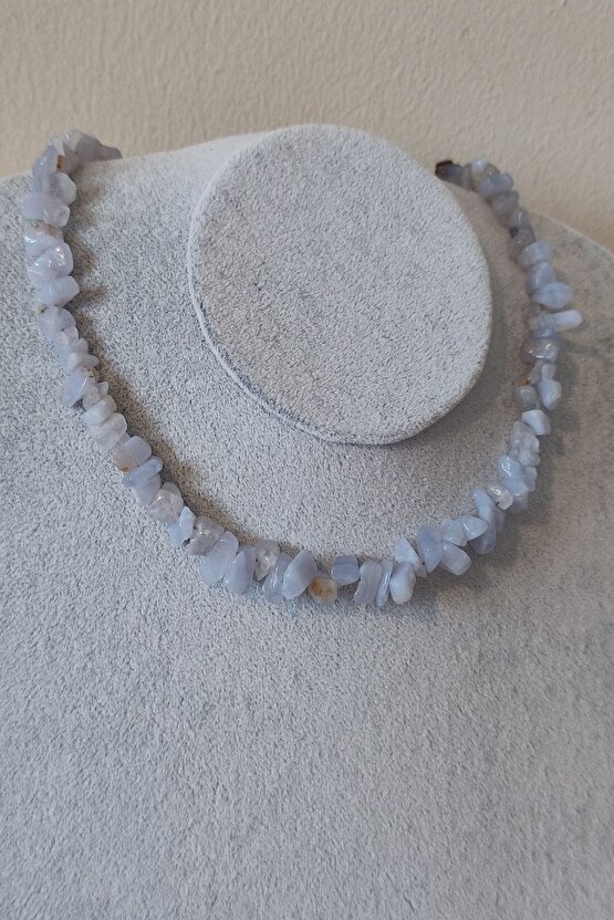 Sertifikalı Kalsedon Kırıktaş Doğaltaş Kolye