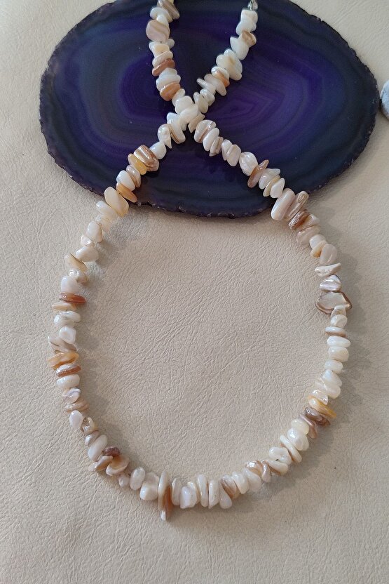 Sertifikalı Sedef Kırıktaş Doğaltaş Kolye