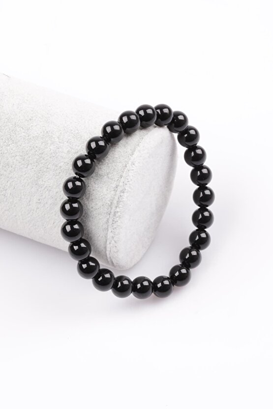 Oniks Doğal Taş Bileklik 8 mm Küre Kesim