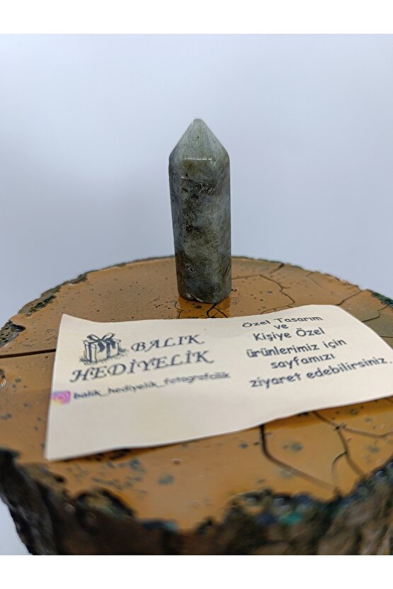 LABRADORİT TAŞI BİBLO KULE ŞEKLİNDE DOĞALTAŞ BİBLO 1001