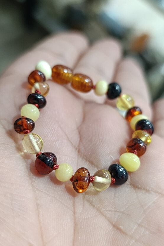 Damla Kehribar Sertifikalı  Natural Doğal Bebek Bileklik