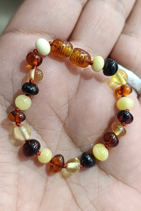 Damla Kehribar Sertifikalı  Natural Doğal Bebek Bileklik