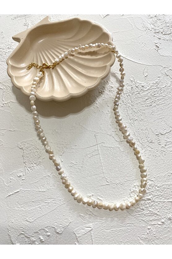 Gerçek Kültür Incisi Barok Inci Kolye, Doğal Tatlı Su Incisi Kolye, Altın Kaplama Doğal Inci Kolye