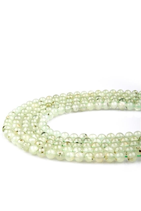 Prehnite ( A Kalite ) Doğal Taş Dizi 8 Mm Küre Kesim