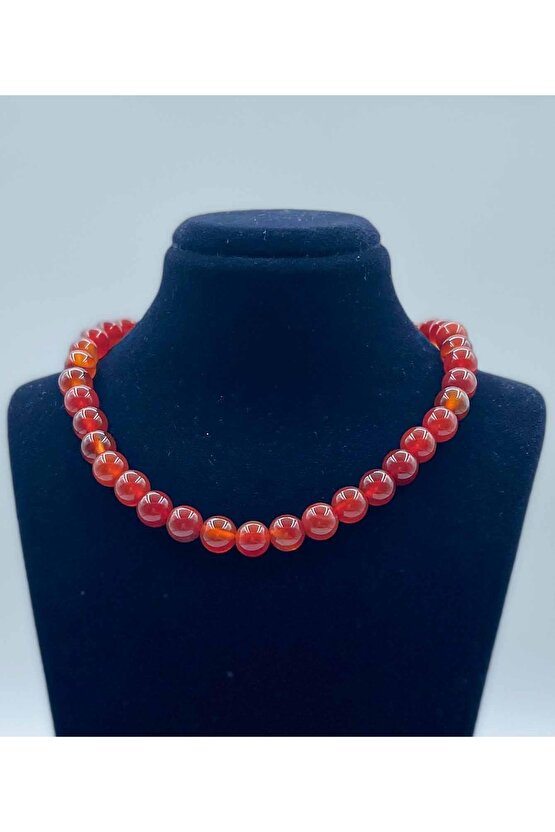 Akik Doğal Taş Kolye 8 Mm