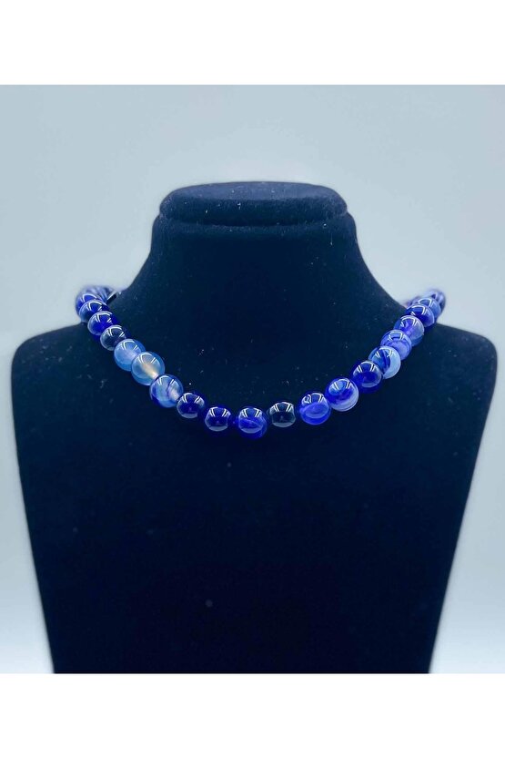 Akik Doğal Taş Kolye 8 Mm