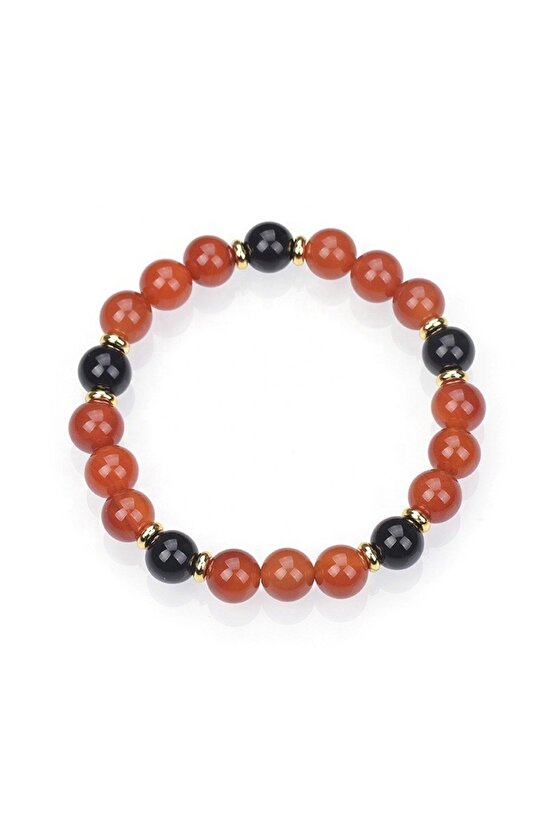 Obsidyen Jasper Doğal Taş Bileklik 8mm