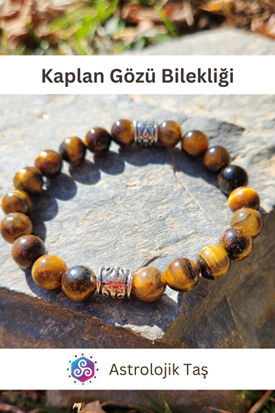 Doğal Taş Kaplan Gözü Bilekliği - Koruma -güç -cesaret - Ticari Başarı