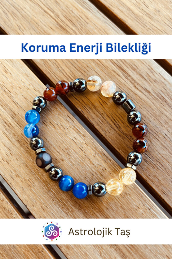 Doğal Taş Koruma Enerji Bilekliği (NAZAR)
