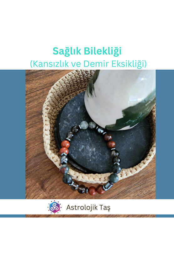 Doğal Taş Sağlık Bilekliği (KANSIZLIK VE DEMİR EKSİKLİĞİ)