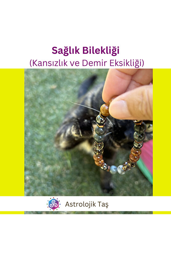 Doğal Taş Sağlık Bilekliği (KANSIZLIK VE DEMİR EKSİKLİĞİ)