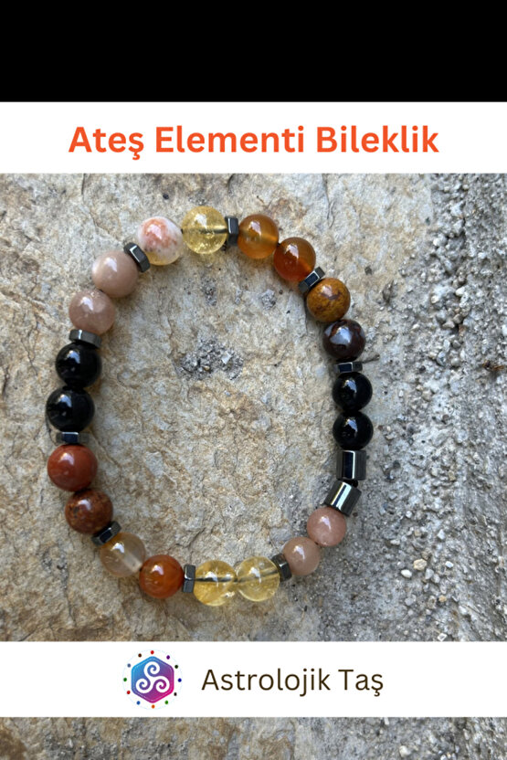 Ateş Elementi Doğal Taş Bilekliği