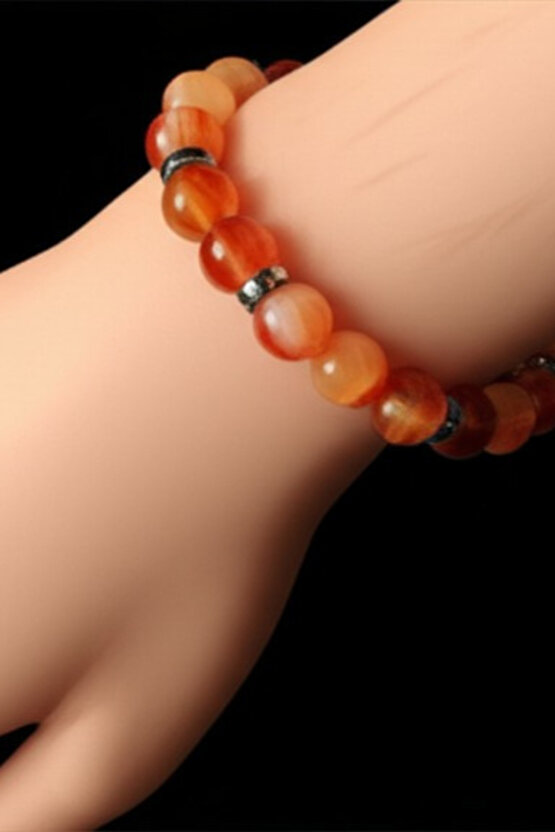 Madagaskar Akik Doğal Taş Bileklik 8 Mm Negatif Enerjiden Kurtarır