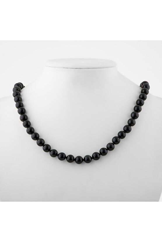 Golden Obsidyen 8 mm Düğümlü Doğal Taş Kolye