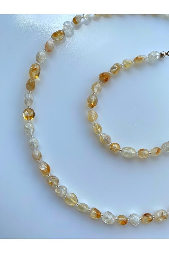 Sitrin Tımbıl Kesim Doğal Taş Set