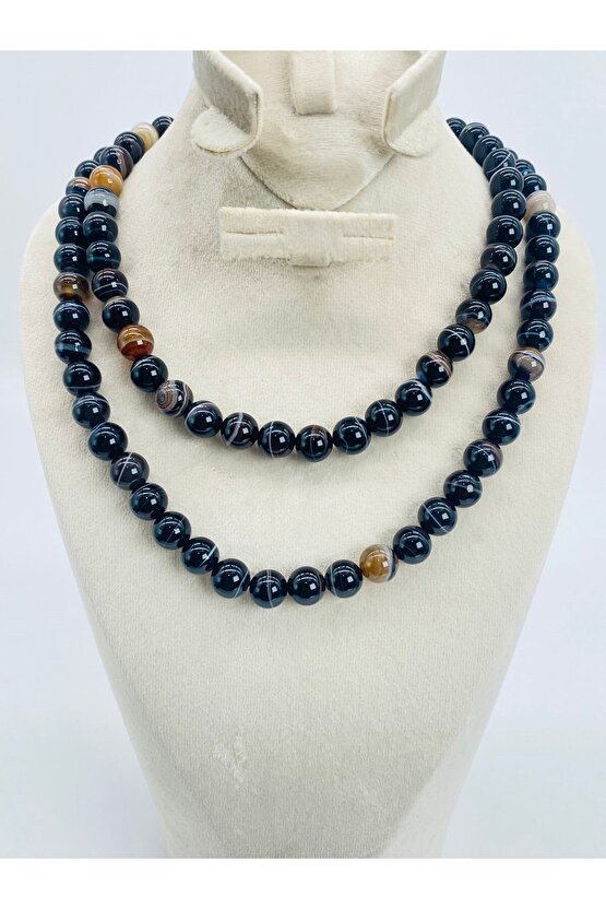 Göz Akik Doğal Taş Mala 8 mm