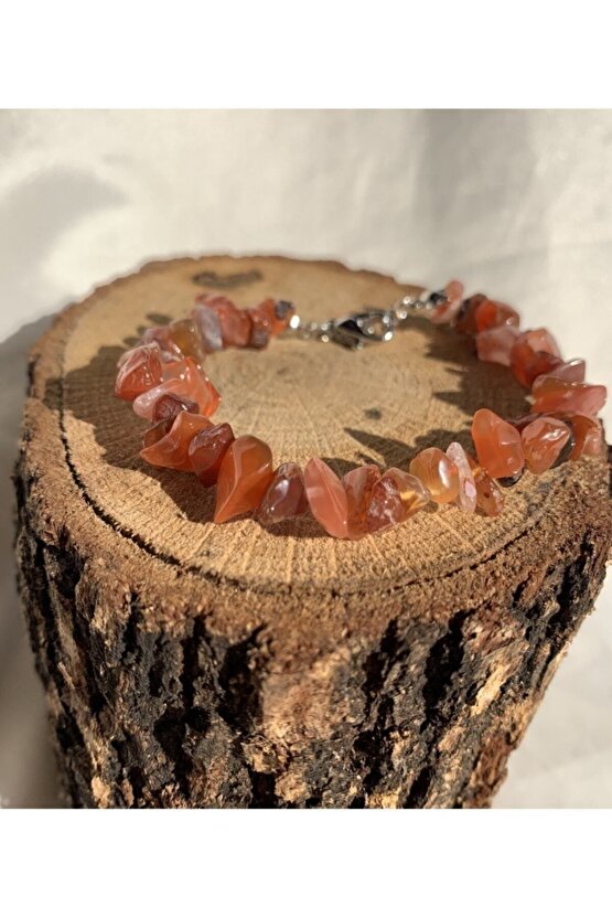 Doğal Kırmızı Akik Taşı Kırıktaş Bileklik