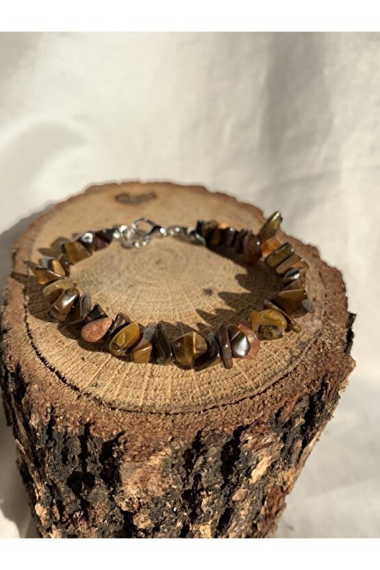 Doğal Kaplangözü Taşı Kırıktaş Bileklik