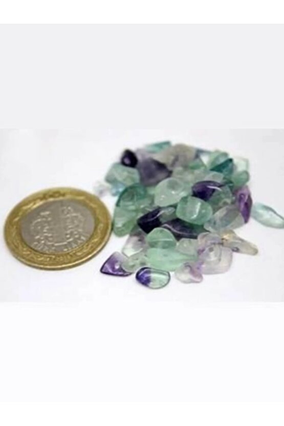 Gerçek Doğaltaş Delikli Florit Taşı Mini Boy 50 Adet