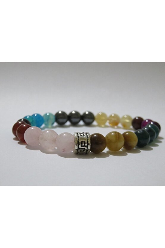 Doğal Taş Çakra Bileklik Denge Uyum Zenginlik Başarı Cesaret Çekim 8mm